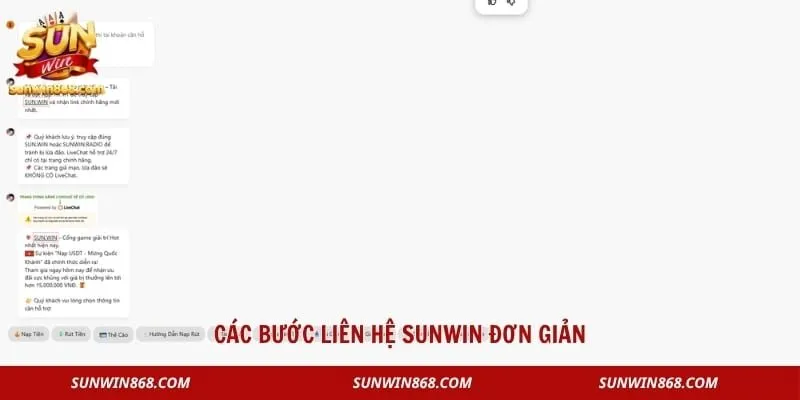 Liên Hệ Sunwin 3 Các bước liên hệ Sunwin đơn giản