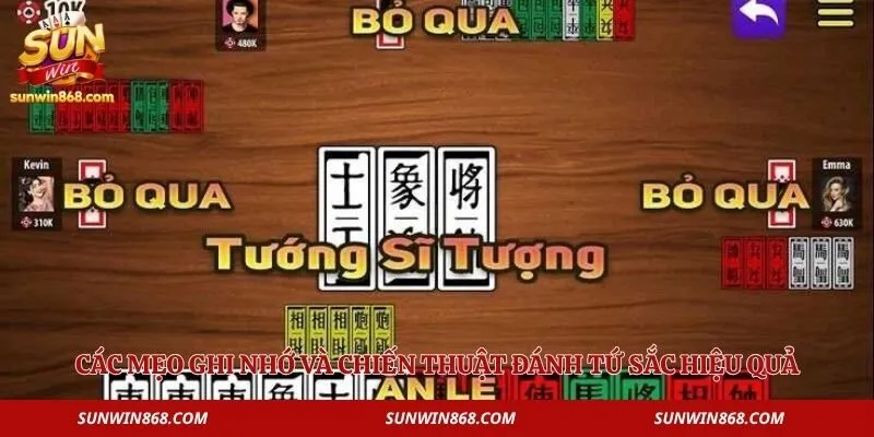 Game Tứ Sắc Sunwin: Hướng Dẫn Luật Chơi Và Mẹo Đánh Chuẩn 4 Các mẹo ghi nhớ và chiến thuật đánh tứ sắc hiệu quả