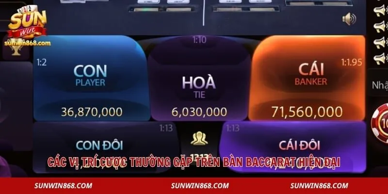 Baccarat – Khám Phá Luật Chơi Cơ Bản Dành Cho Tân Thủ 3 Các vị trí cược thường gặp trên bàn Baccarat hiện đại