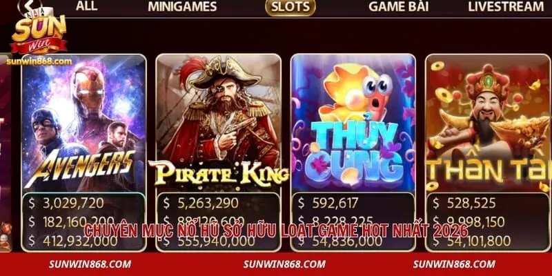 Chuyên mục nổ hũ sở hữu loạt game hot nhất 2026