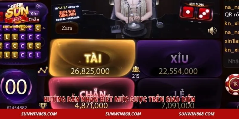 Tài Xỉu Là Gì? Khám Phá Luật Chơi Từ A Đến Z Cho Newbies 4 Hướng dẫn nhận biết mức cược trên giao diện
