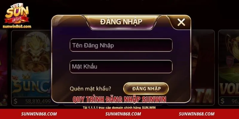 Quy trình đăng nhập Sunwin 