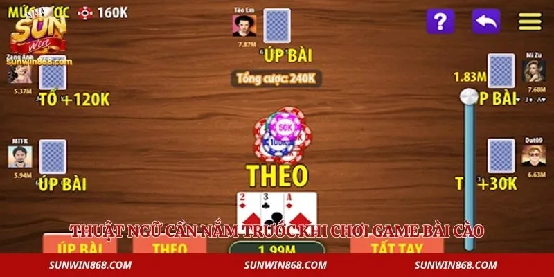 Bài Cào Sunwin: Luật Chơi Chuẩn Và Mẹo Thắng Chi Tiết 4 Thuật ngữ cần nắm trước khi chơi game bài cào